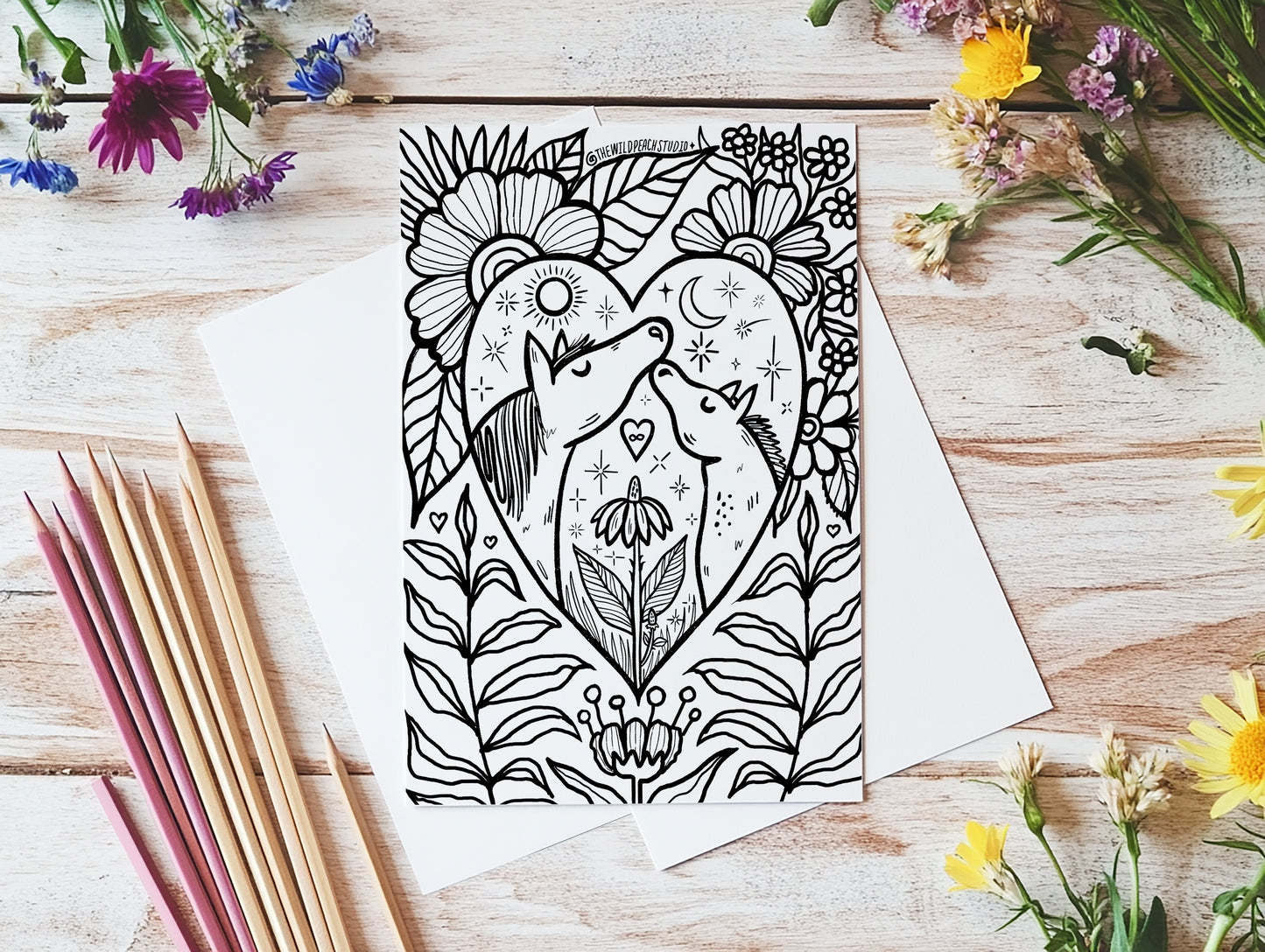 Infinity horses coloring sheet