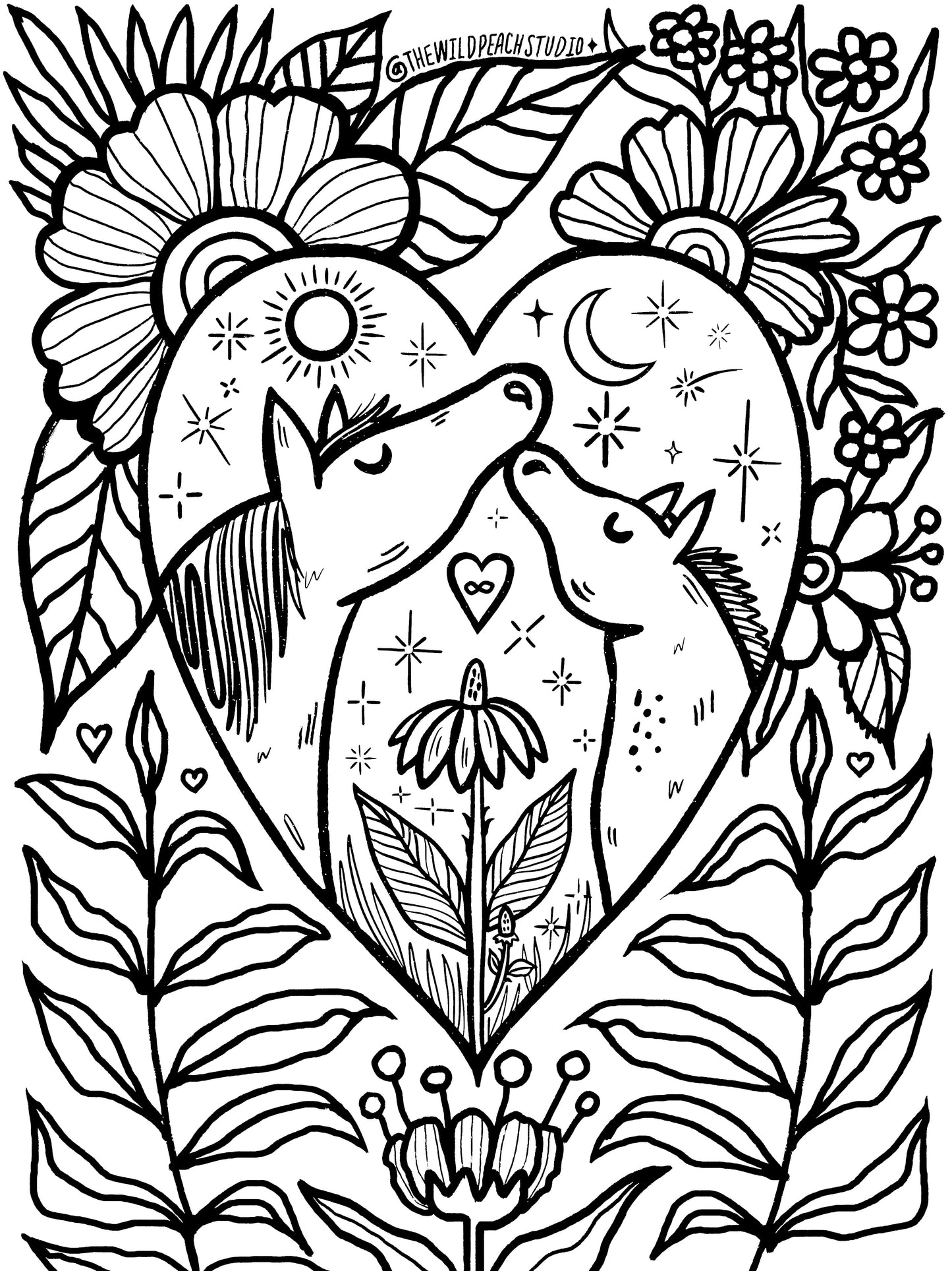 Infinity horses coloring sheet