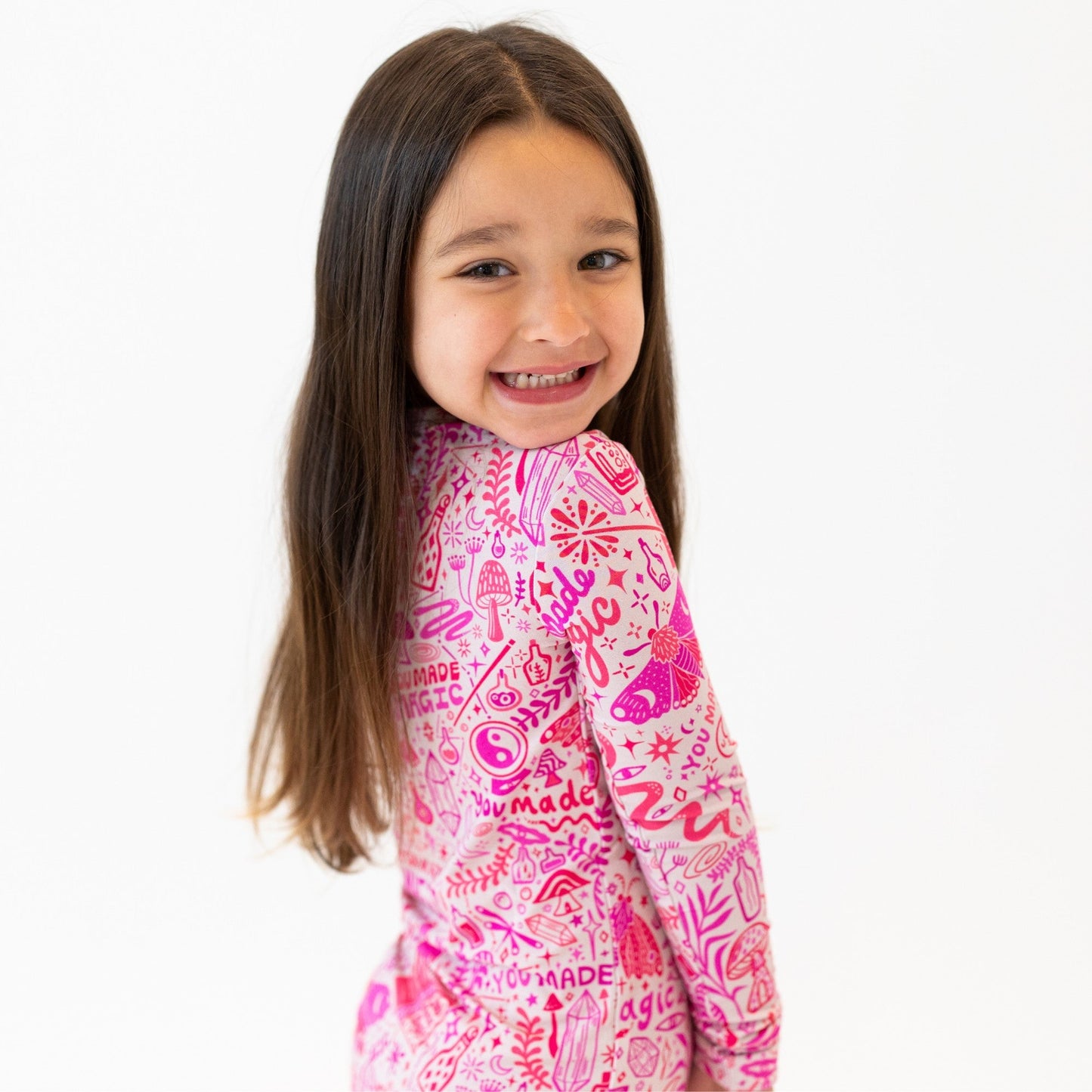 The Second-Skin 2-Piece Long Sleeve Pajama | Mystic Mama (Pink)