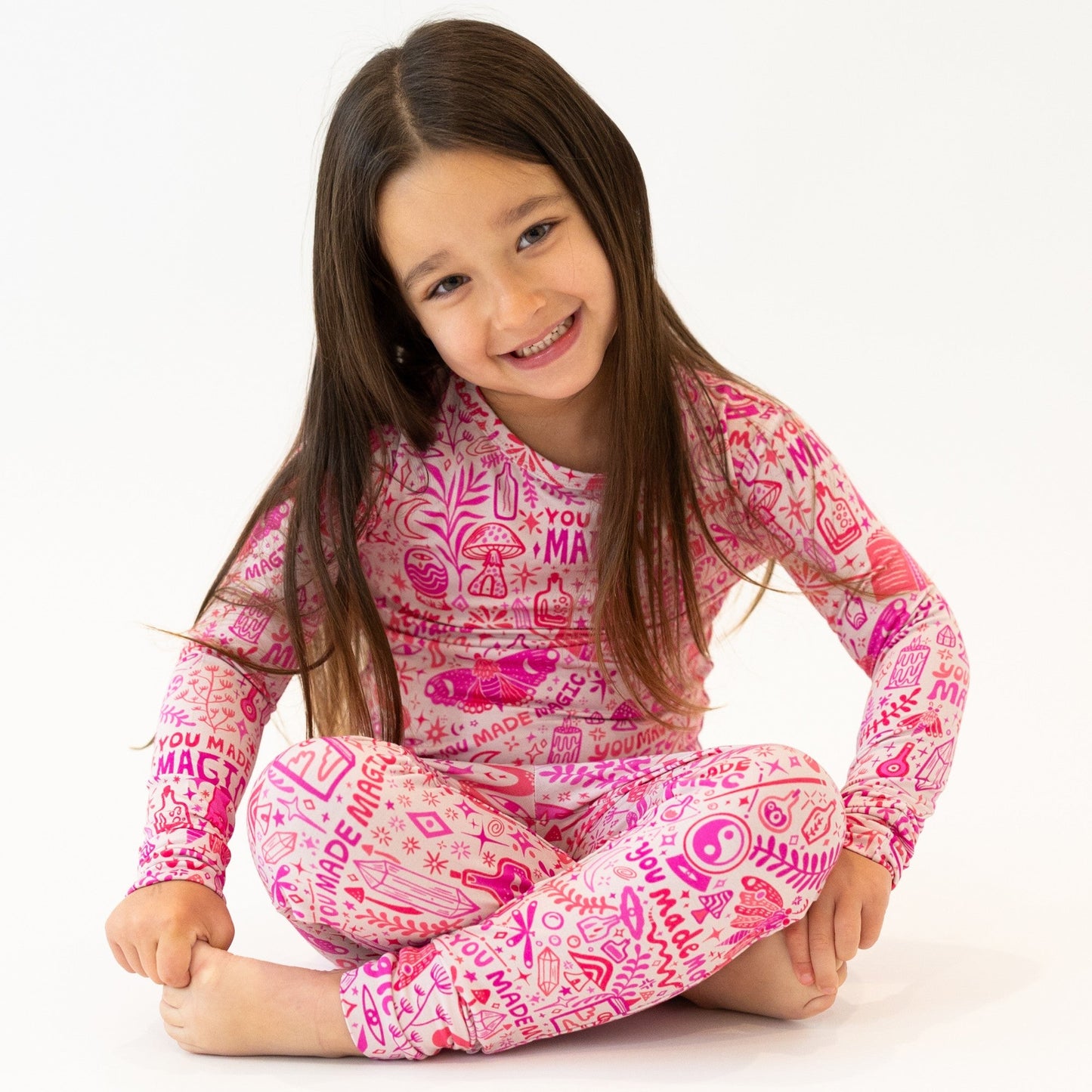 The Second-Skin 2-Piece Long Sleeve Pajama | Mystic Mama (Pink)