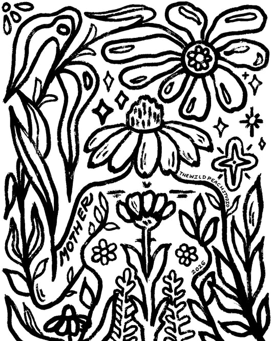 Mother coloring sheet