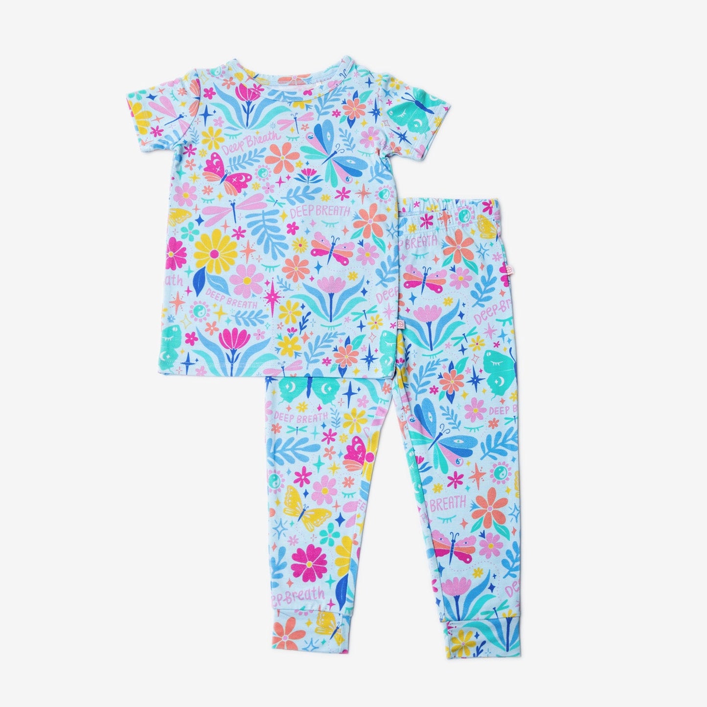 The Second-Skin 2-Piece Short Sleeve Pajama | Om Baby (Light Blue)