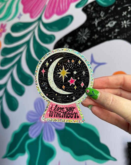 I love you to the moon sticker