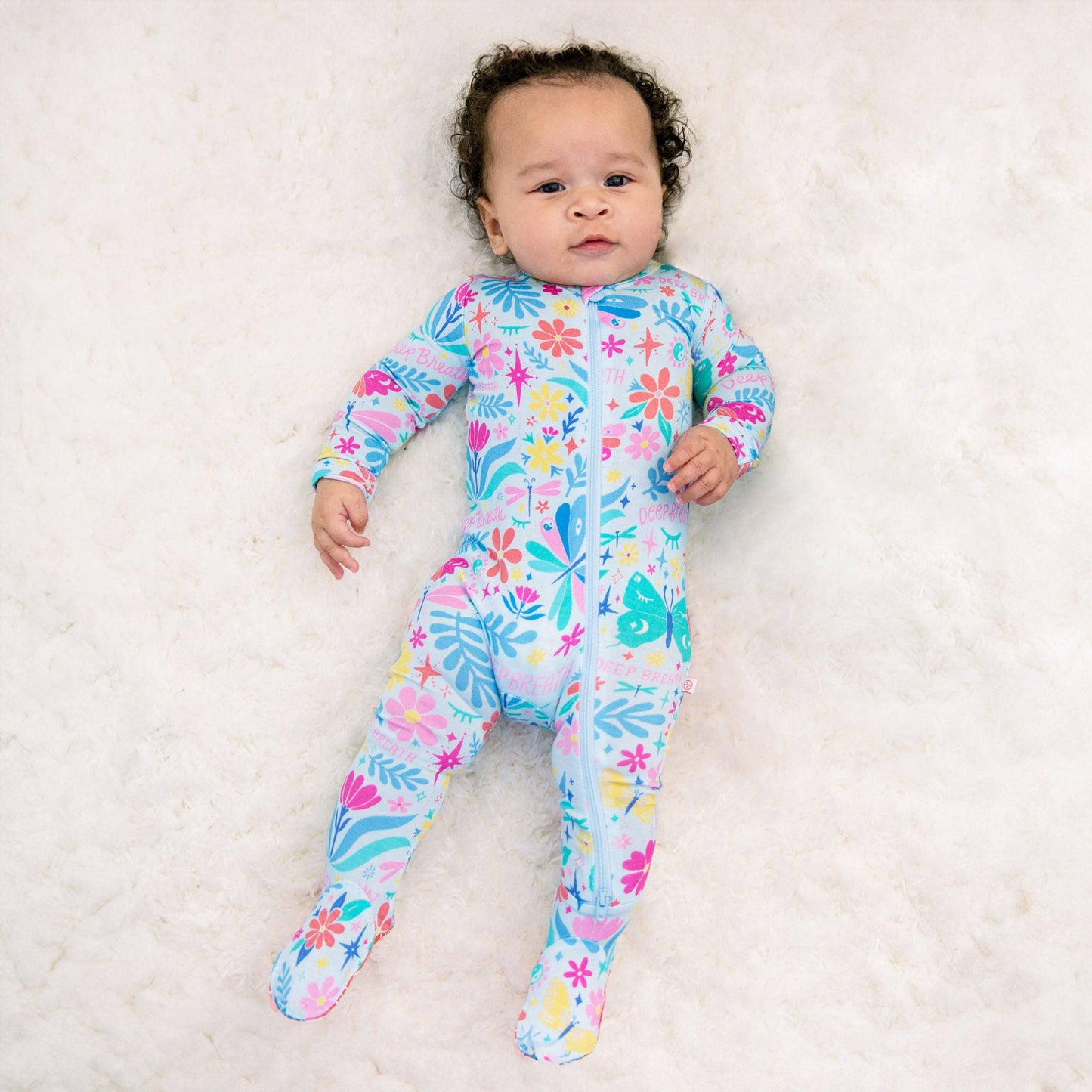 The Second-Skin Footie | Om Baby (Light Blue)